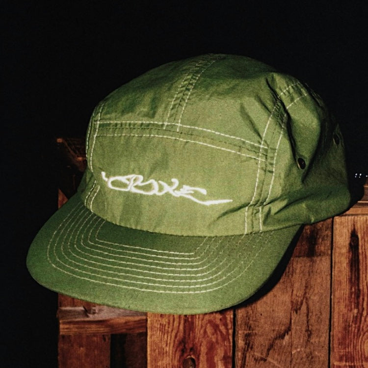 Green Nylon 5 panel Hat